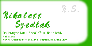 nikolett szedlak business card